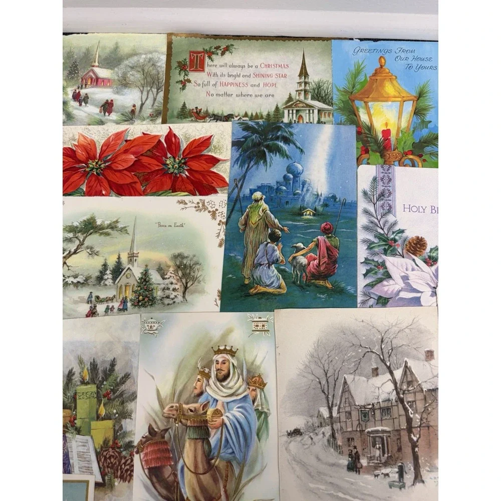 Vintage Retro Christmas Cards Fronts ONLY 1950s 1960s Scrapbooking Crafts 50+